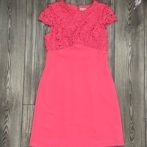 NANETTE LEPORE Short Sleeve Embroidered Dress in Pink | Size 6